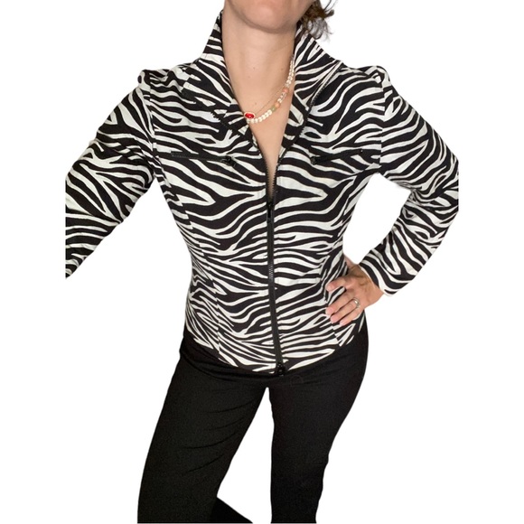 2000s vintage fitted 🦓 zebra jacket - Picture 8 of 12